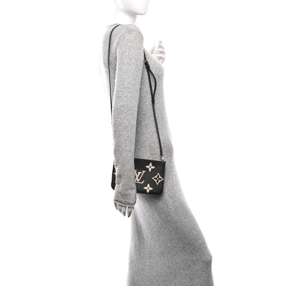 Louis Vuitton Empreinte Monogram Giant Double Zip Pochette Black Cream 2 of 9