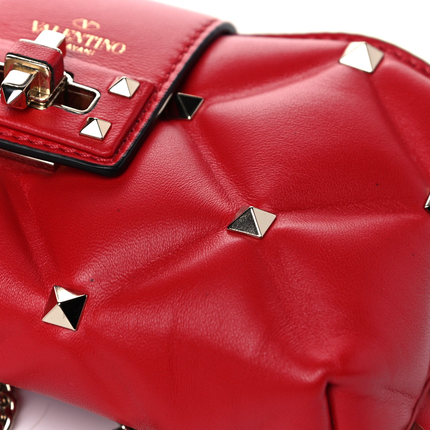 Valentino Garavani Nappa Candystud Wallet on Chain Rouge Pur 9 of 13