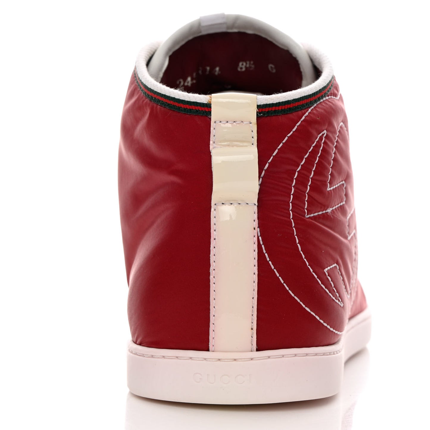 Nylon Calfskin Mens High Top Sneakers 8.5 Cerise