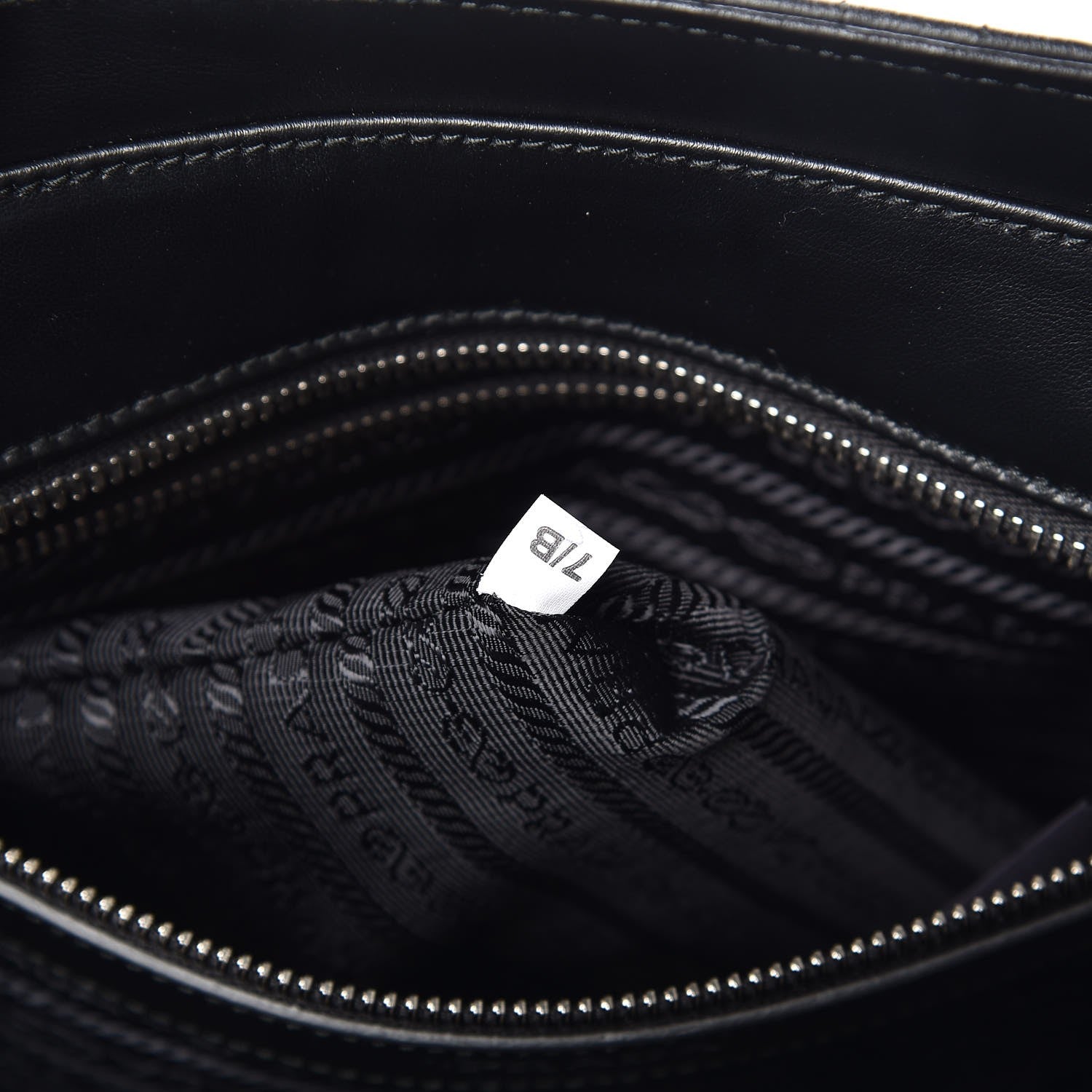 Prada Soft Calfskin Impunture Diagramme Tote Black 8 of 13