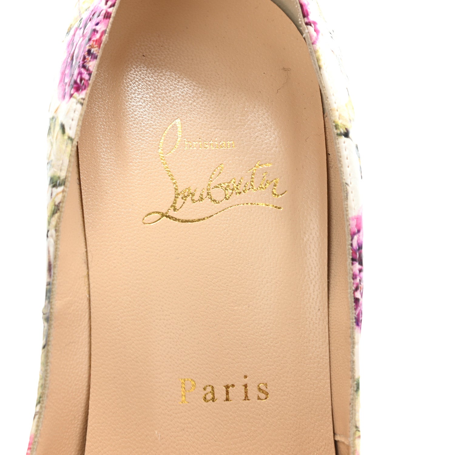 Christian Louboutin Watersnake Fiori Fetish Peep 150 Pumps 38.5 Latte Pompadour 5 of 12