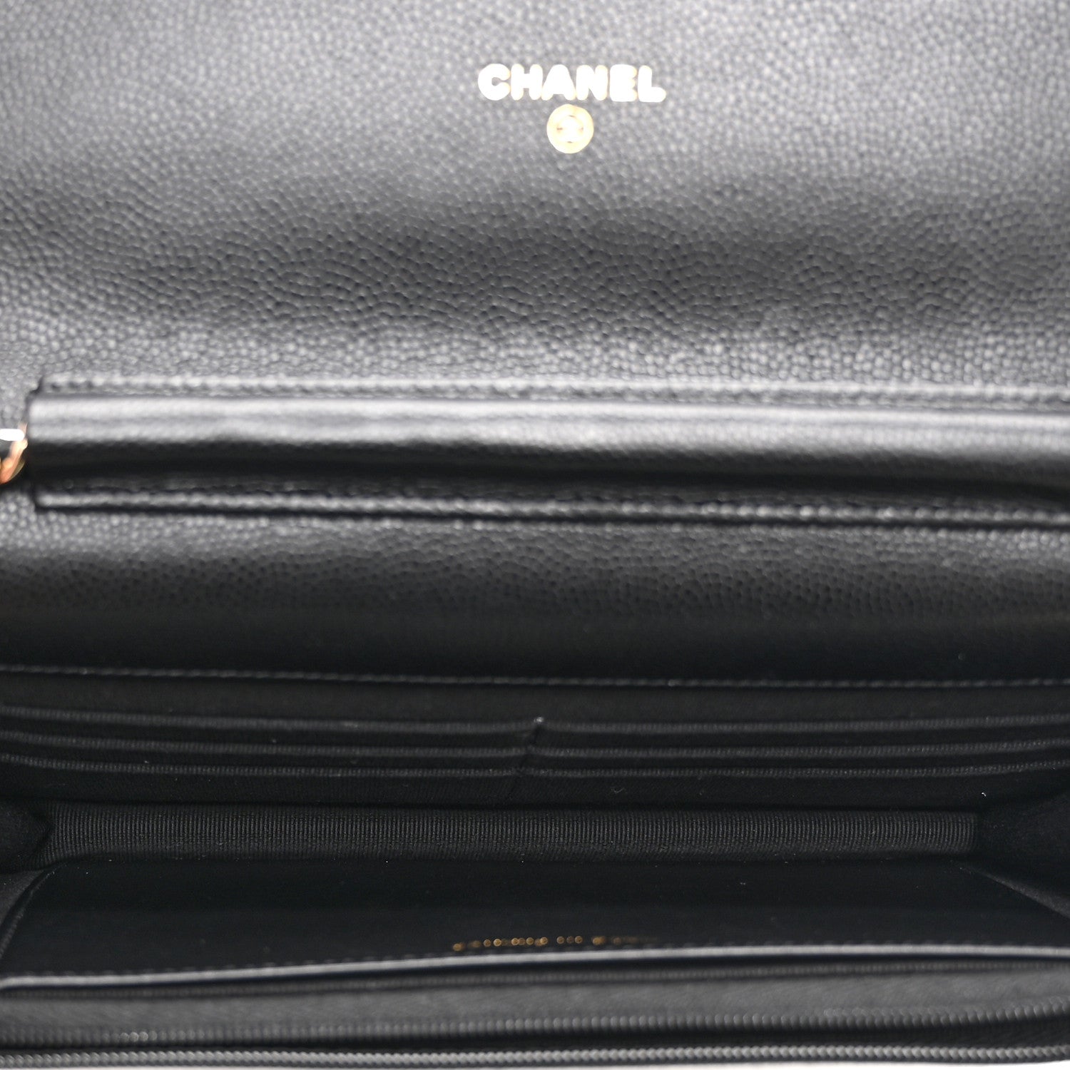 Chanel Caviar Quilted Crystal CC Wallet On Chain WOC Black 5 of 12