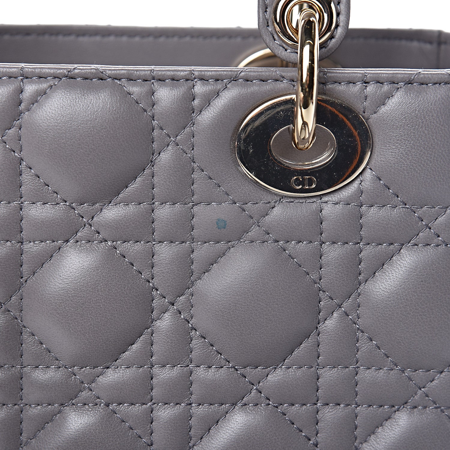Christian Dior Lambskin Cannage Small Lucky Badges My Lady Dior Grey 7 of 11