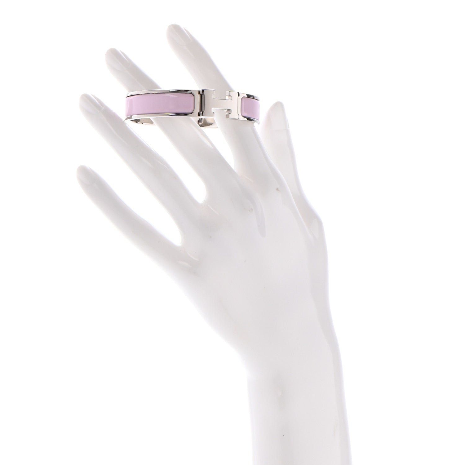 Hermes Enamel Narrow Clic Clac H Bracelet PM Bois De Rose 2 of 4