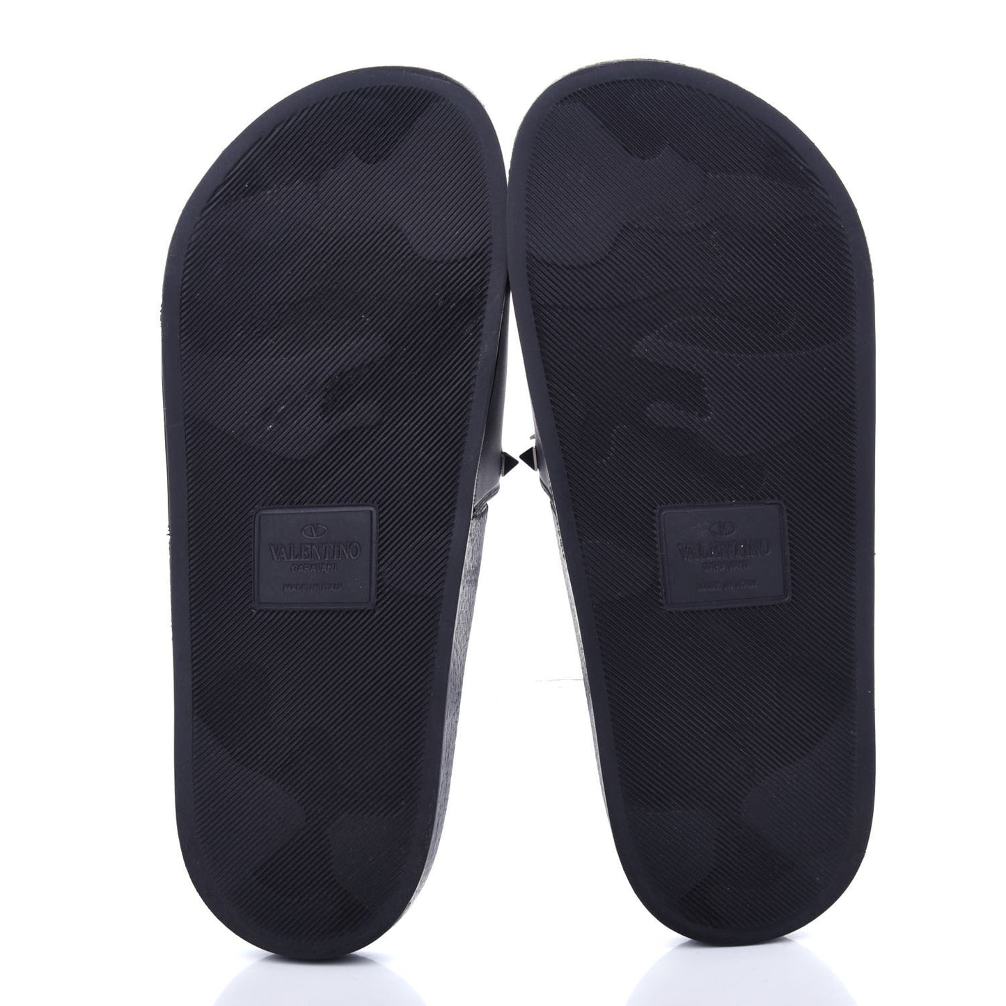 Rubber Rockstud Slide Sandals 38 Black
