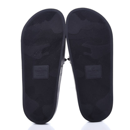 Valentino Garavani Rubber Rockstud Slide Sandals 38 Black 6 of 9