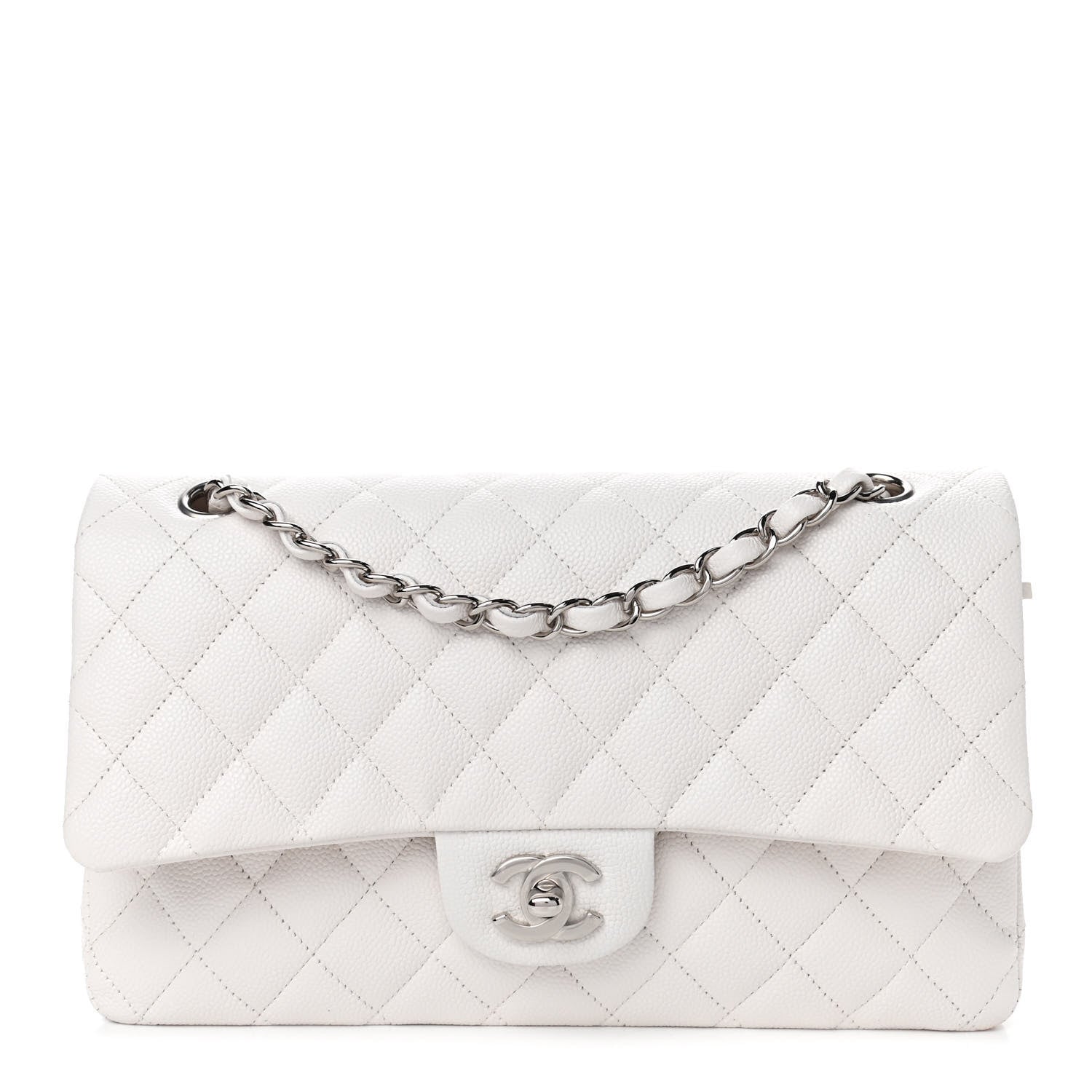 Chanel Caviar Quilted Medium Double Flap White 1 of 4
