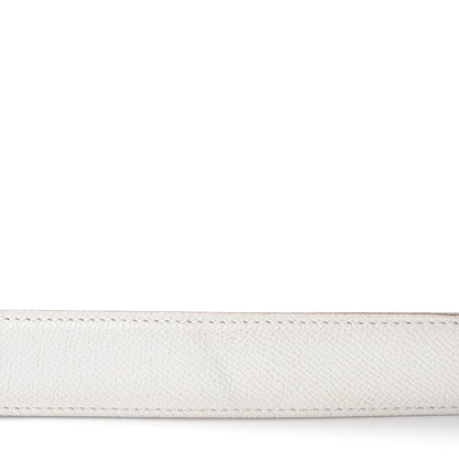Hermes Chamonix Epsom Reversible 32mm Belt Strap 95 Gold Blanc 8 of 9