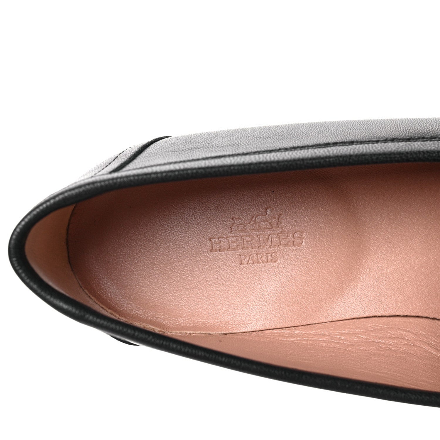 Hermes Goatskin Womens Paris Loafers 38.5 Black 7 of 7