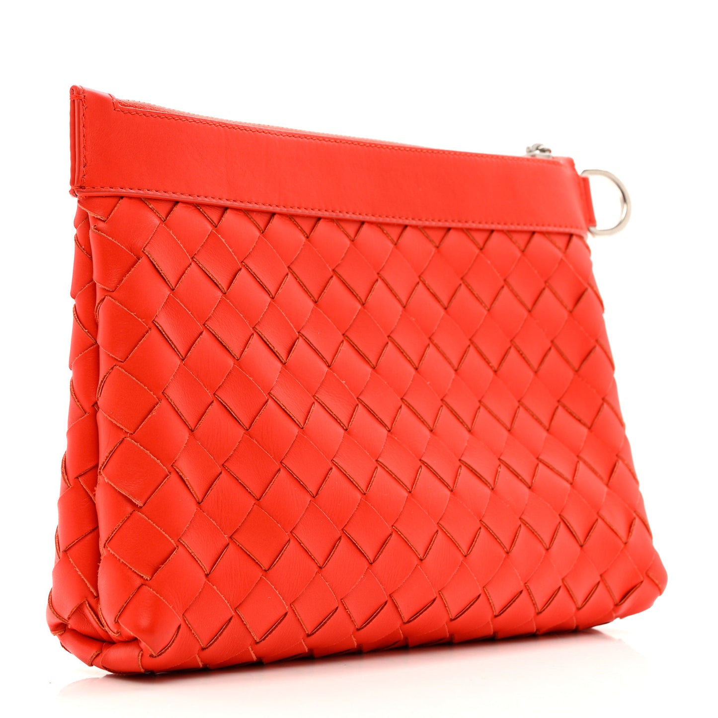 Nappa Intrecciato Zip Pouch Vesuvio