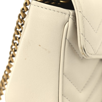 Gucci Calfskin Matelasse Super Mini GG Marmont Shoulder Bag White 11 of 12