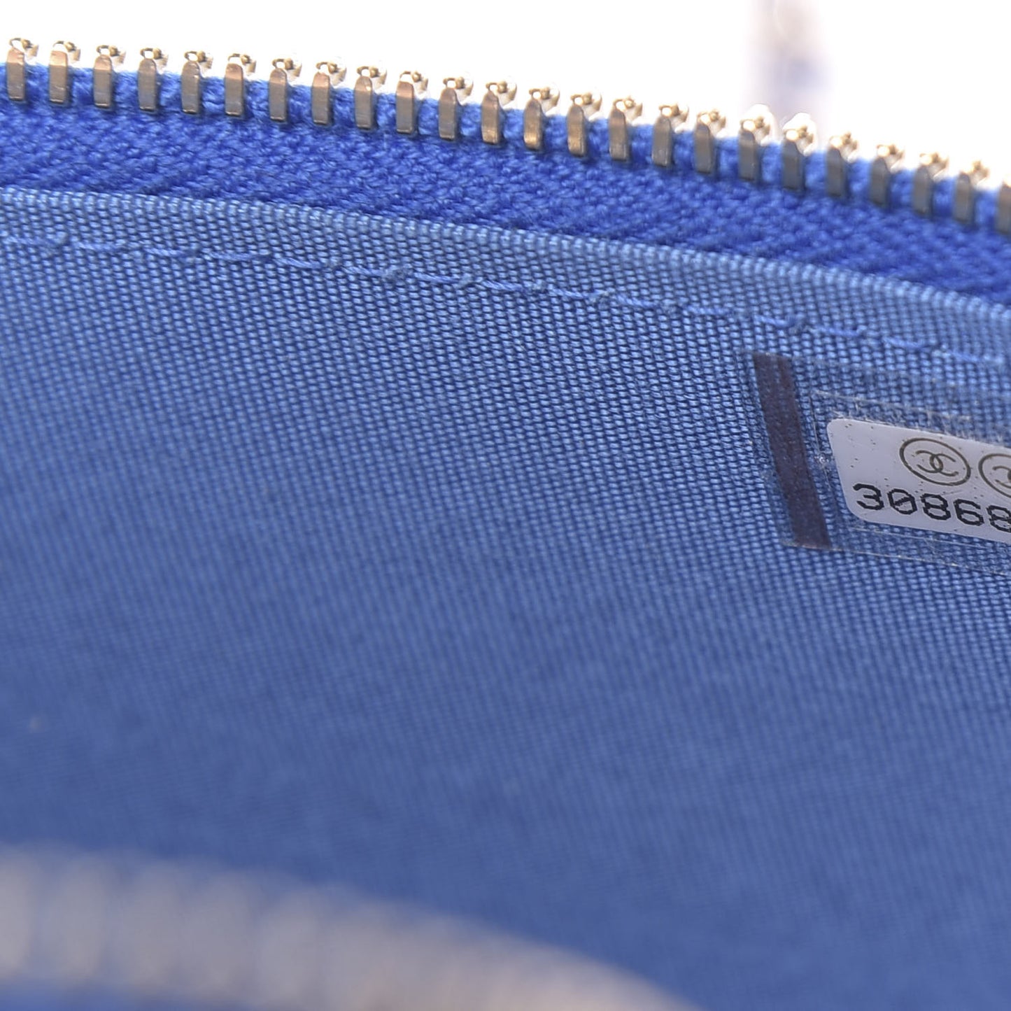 Raffia Jute Striped Mini Vanity Case With Chain Blue Beige