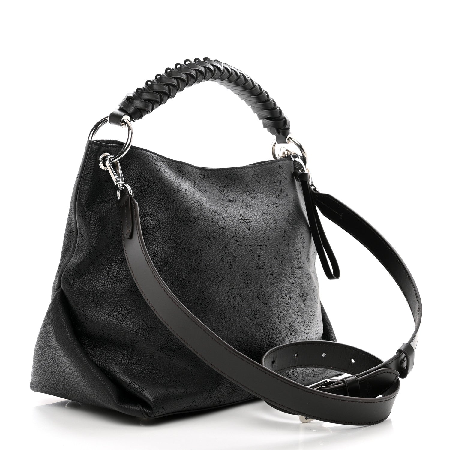 Louis Vuitton LOUIS VUITTON Mahina Beaubourg Hobo MM Black 3 of 9