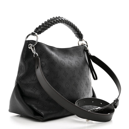 Louis Vuitton LOUIS VUITTON Mahina Beaubourg Hobo MM Black 3 of 9