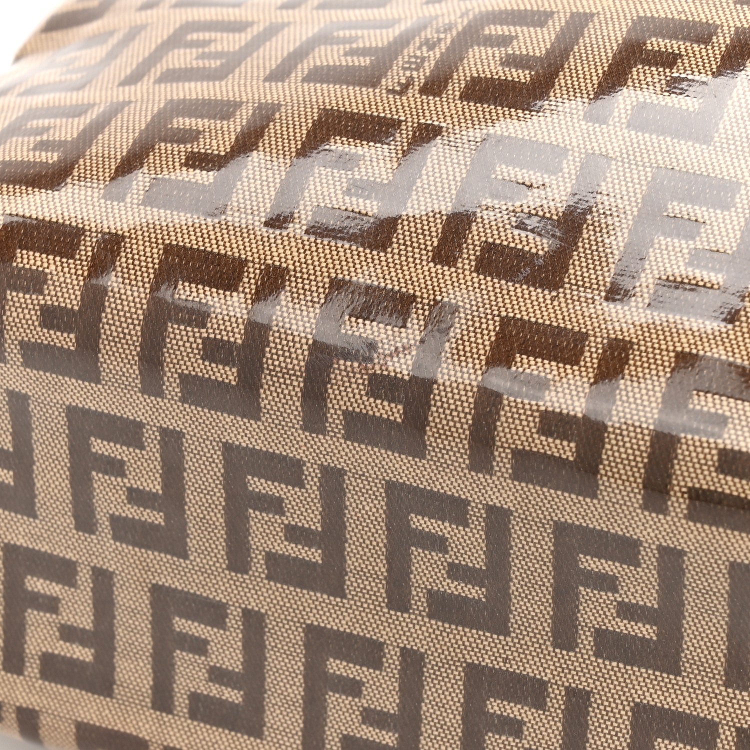 Fendi Vinyl Zucchino Shoulder Bag Tobacco 11 of 15