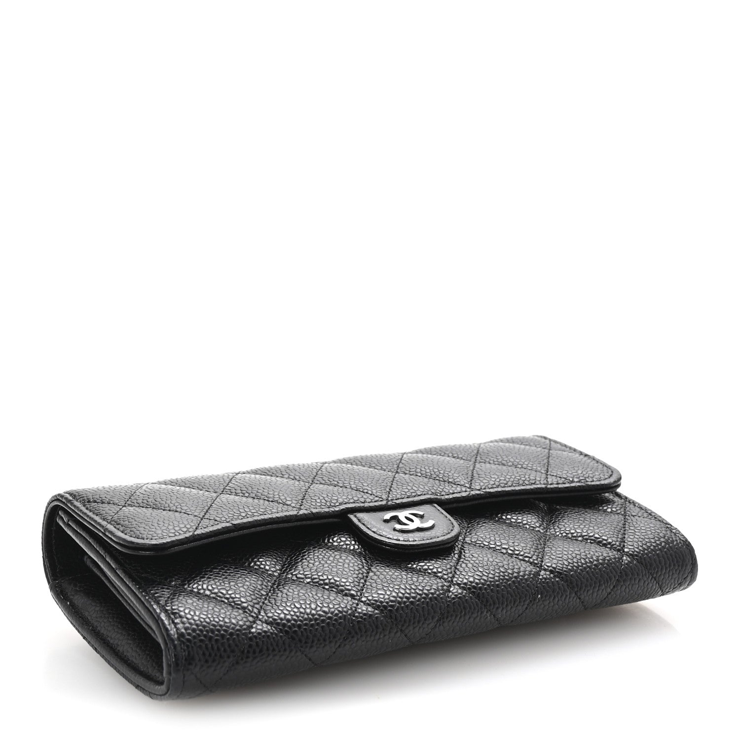 Chanel Caviar Quilted Large Gusset Flap Wallet Black 4 of 9