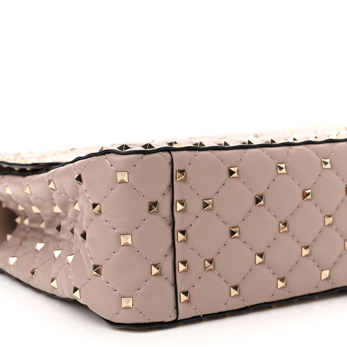 Lambskin Medium Rockstud Spike Shoulder Bag Poudre
