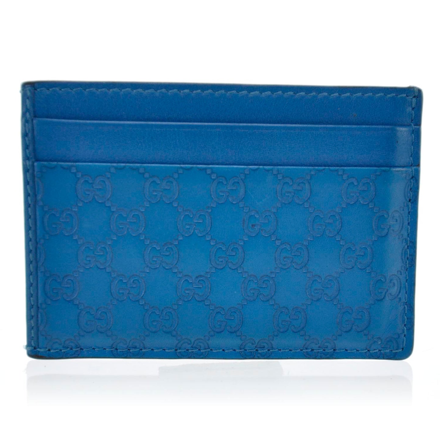 Microguccissima ID Window Card Holder Blue