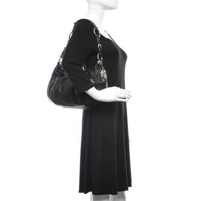 Prada Soft Calf Pleated Hobo Black 2 of 8