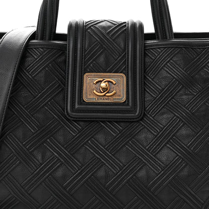 Chanel Calfskin Large Retro Girl Shopping Tote Black 8 of 12