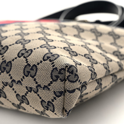 Gucci GG Supreme Monogram Web Flat Messenger Bag Navy 10 of 11