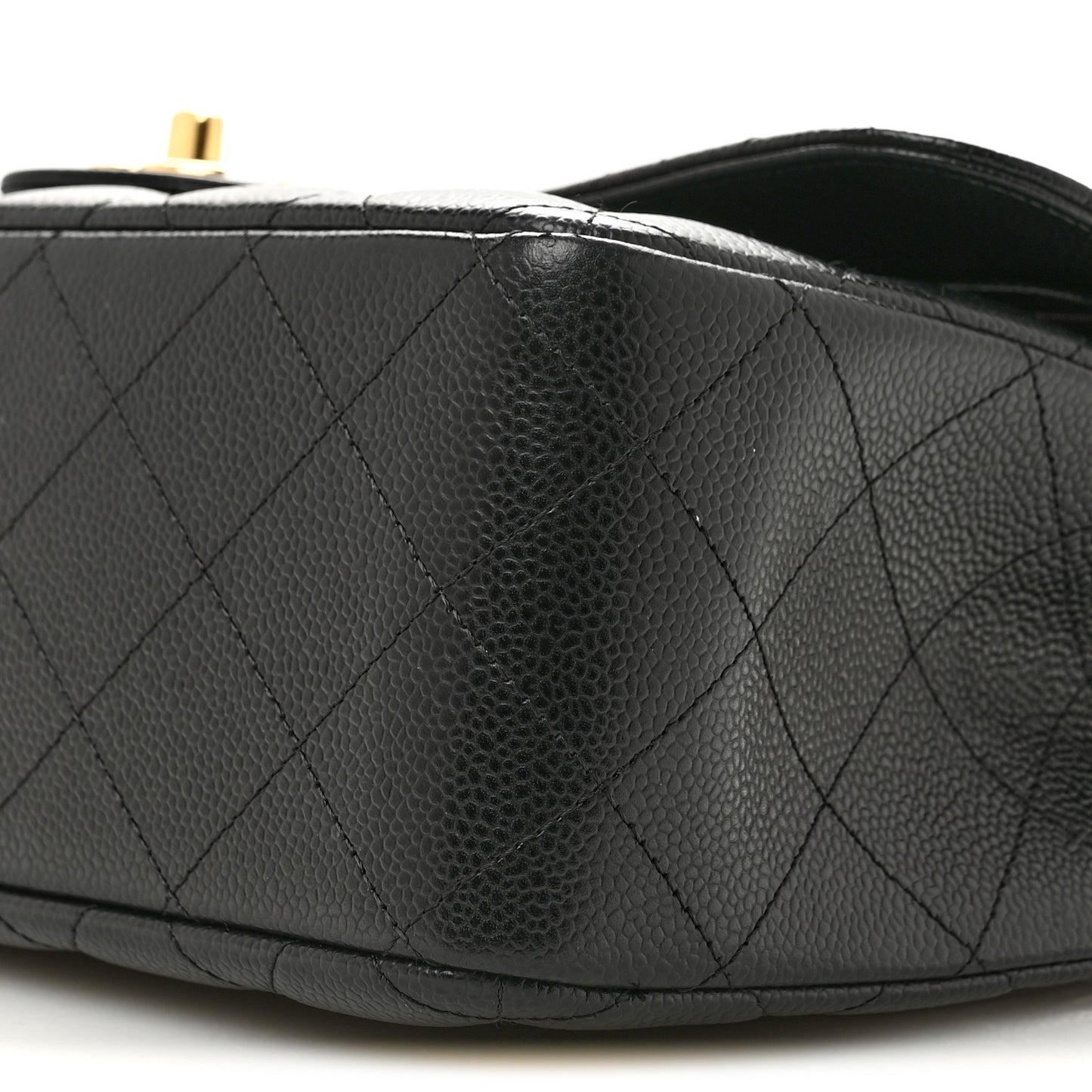 Caviar Quilted Jumbo Double Flap Black Black