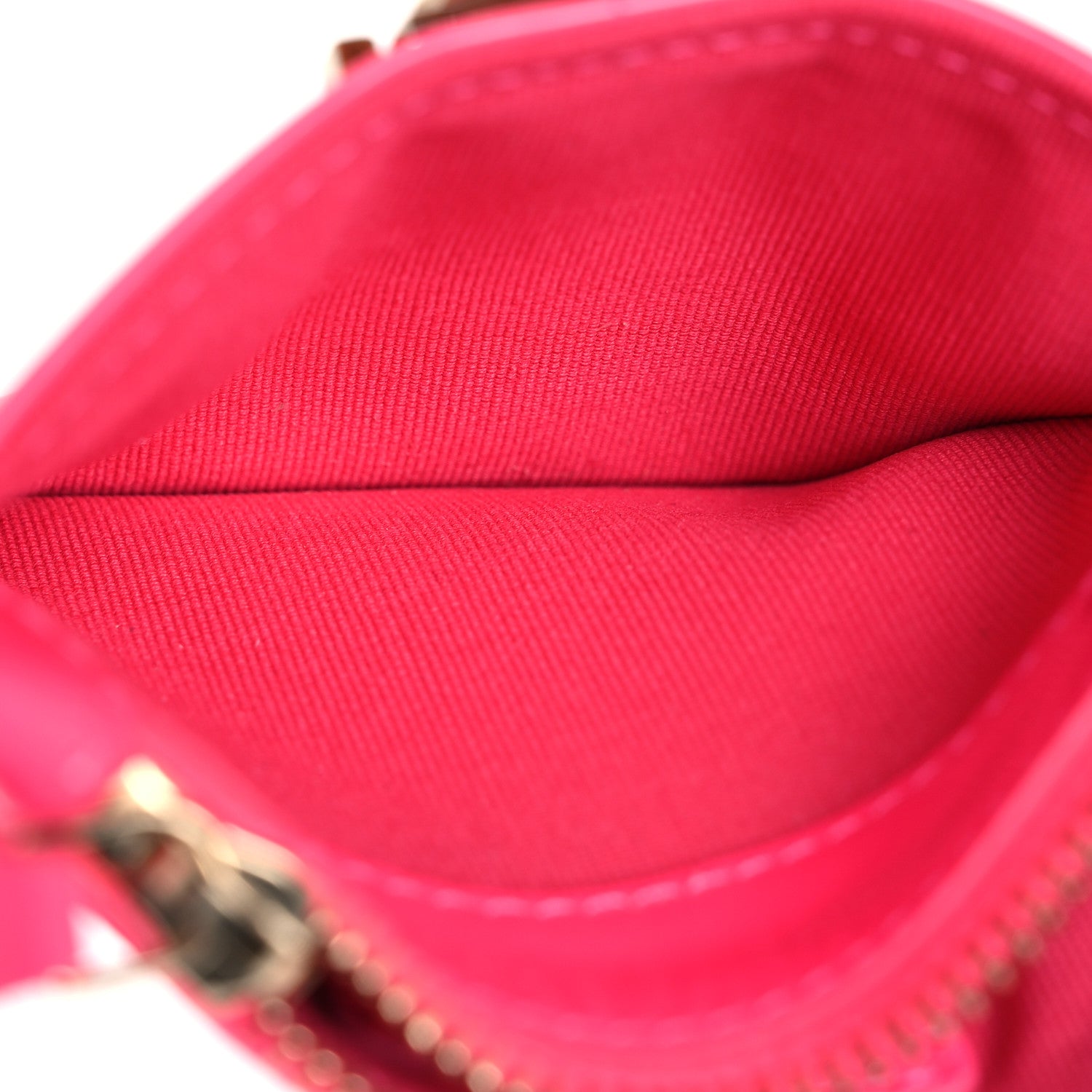 Chanel Patent Chevron Quilted Boy Zip Card Holder Neon Pink 6 of 11