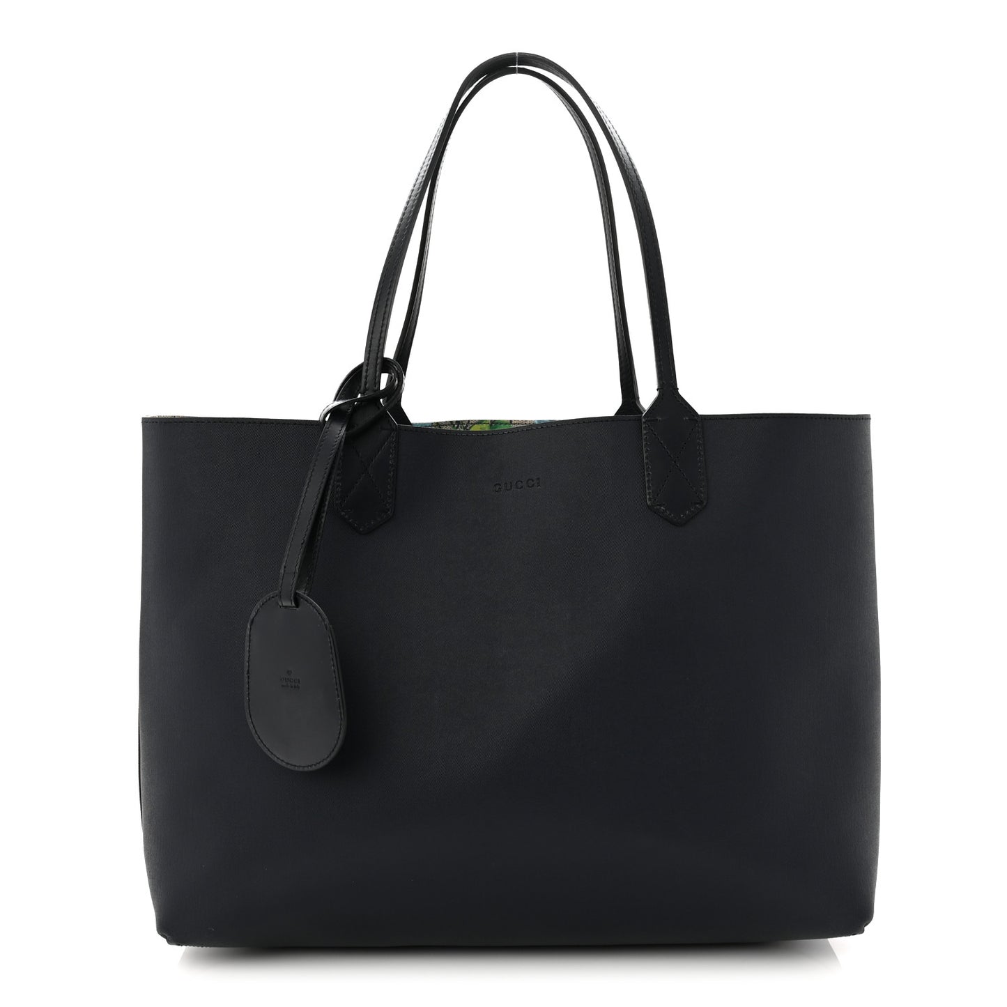 GG Supreme Monogram Blooms Medium Reversible Tote Beige Blue Navy
