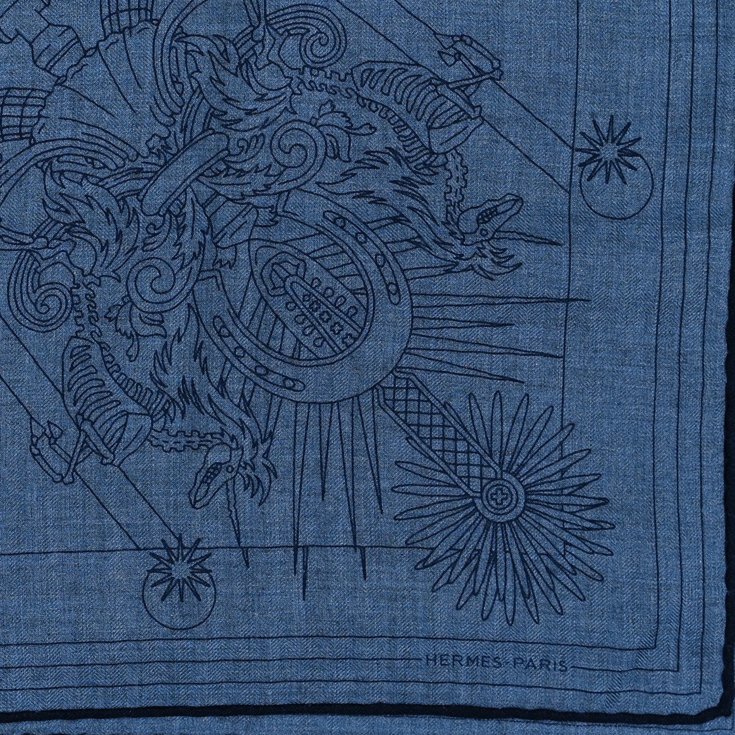 Hermes Cashmere Silk C'Est La Fete Scarf Shawl 140 2 of 4