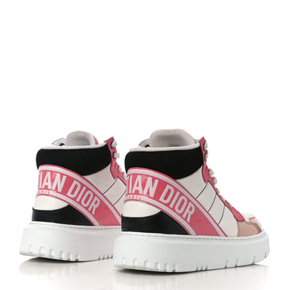 Christian Dior Nylon Calfskin Womens D-Player High Top Sneakers 39 Pink 3 of 14