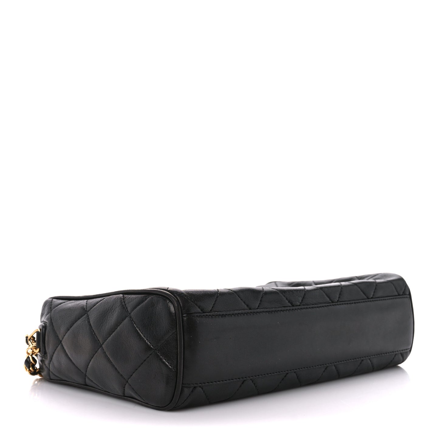 Lambskin Quilted CC Tassel Camera Case Black