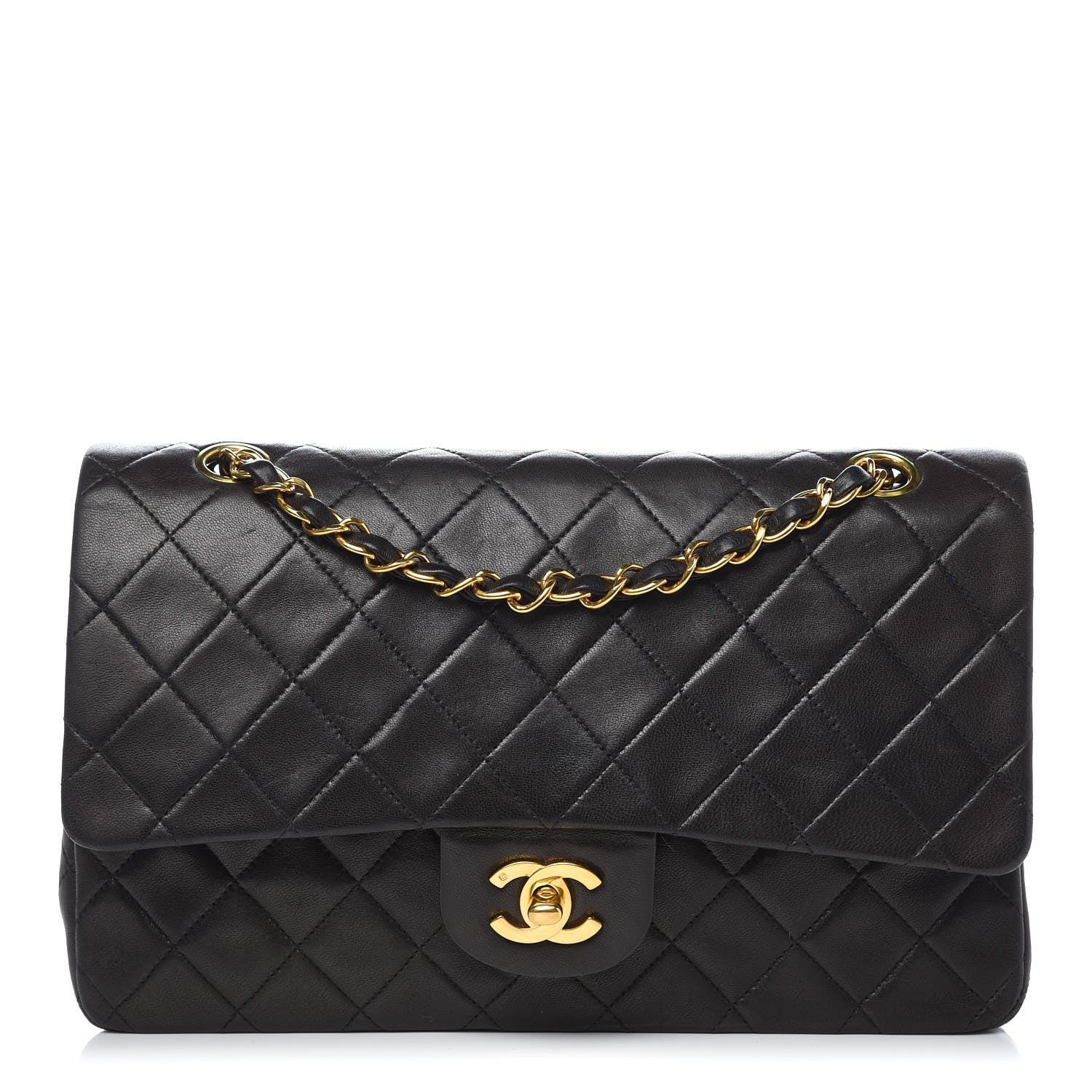 Chanel Lambskin Quilted Medium Double Flap Black 1 of 13