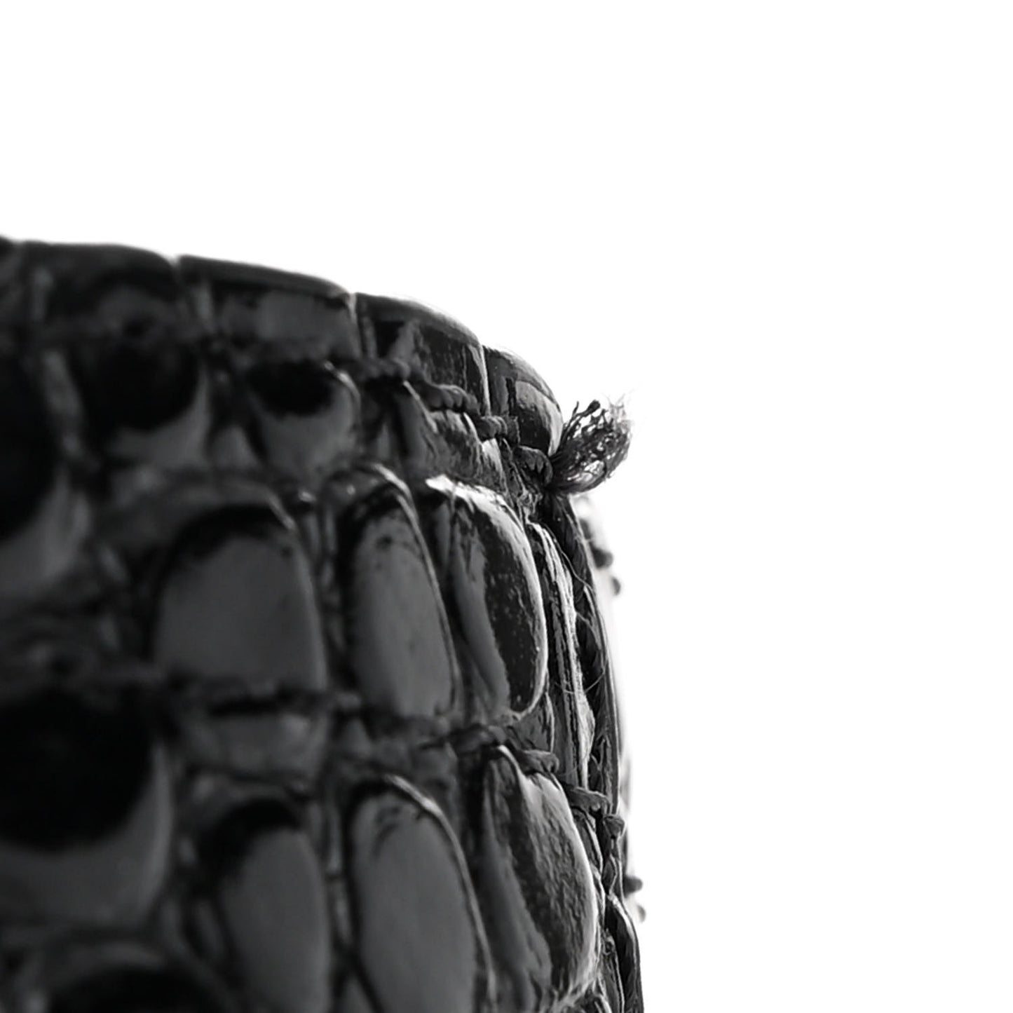 Crocodile Embossed Calfskin Spiked Small Cabarock Shopper Tote Black