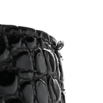 Christian Louboutin Crocodile Embossed Calfskin Spiked Small Cabarock Shopper Tote Black 13 of 15