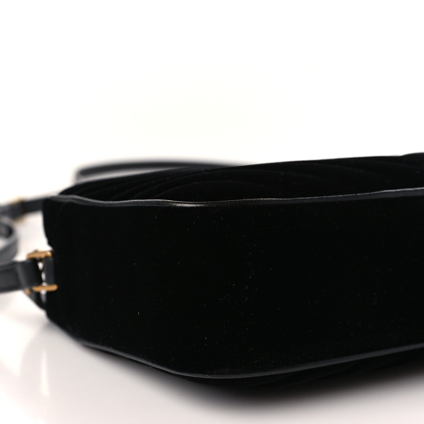 Velvet Matelasse Monogram Lou Camera Bag Black