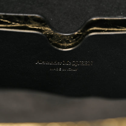 Alexander McQueen Metallic Crash Calfskin The Tall Story Shoulder Bag Black Gold 6 of 11