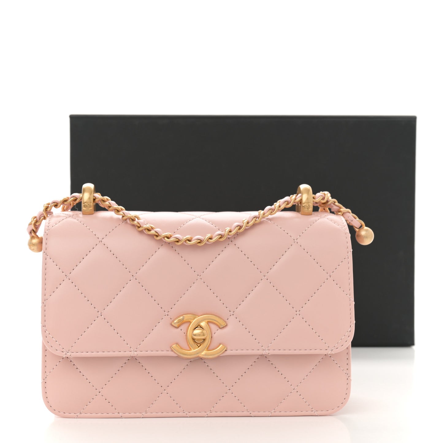 Calfskin Quilted Mini Perfect Fit Flap Light Pink