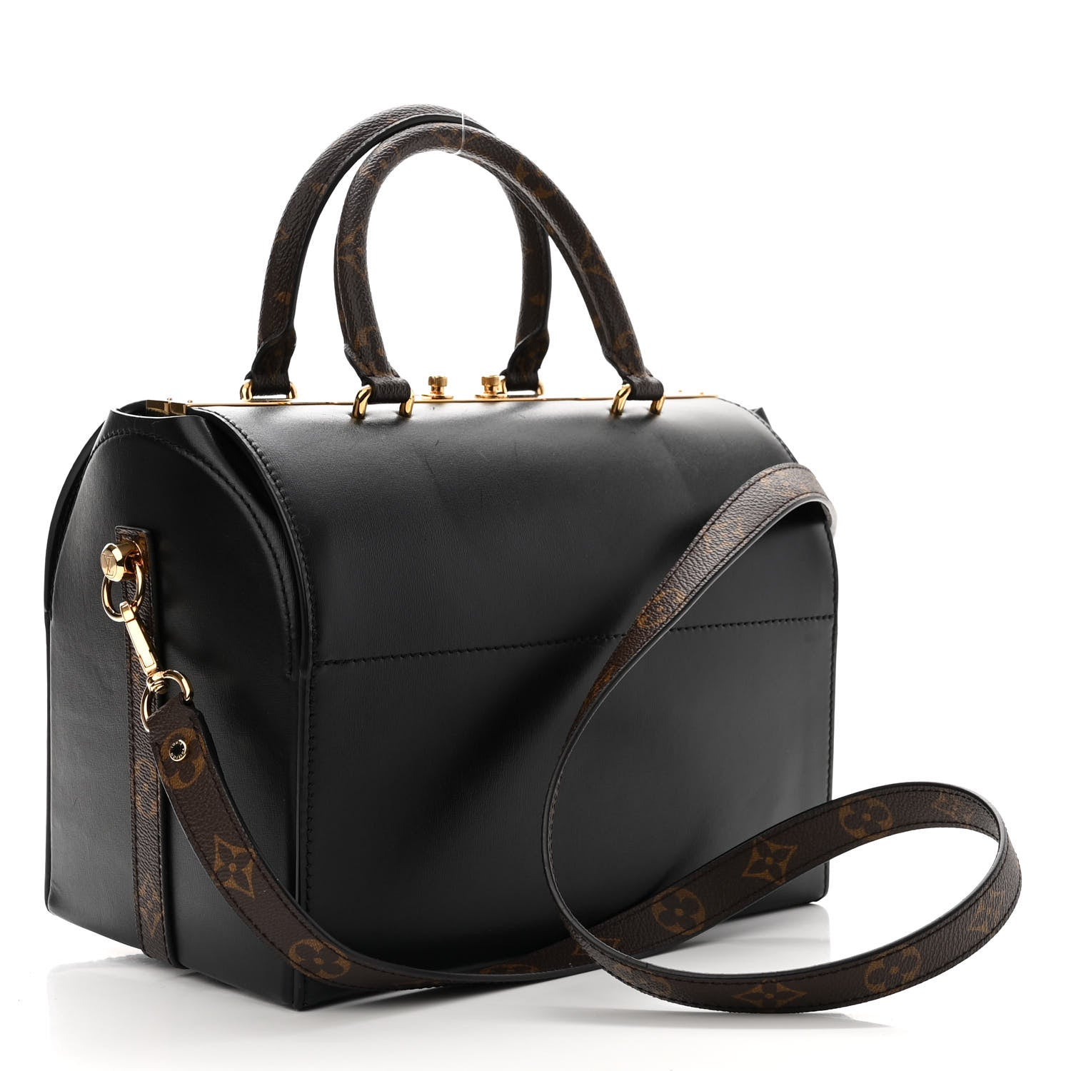 Louis Vuitton Calfskin Monogram Speedy Doctor 25 Black 3 of 14
