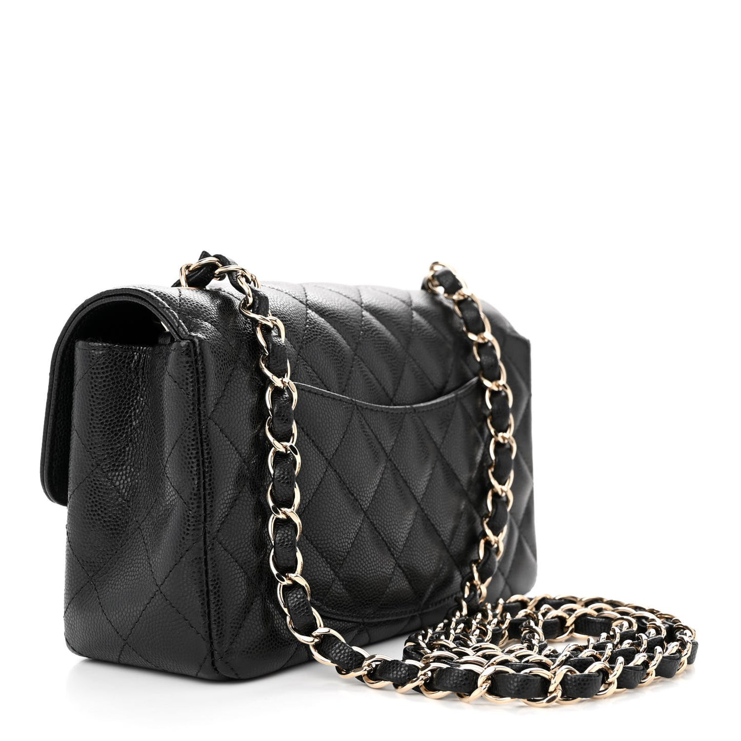 Caviar Quilted Mini Rectangular Flap Black