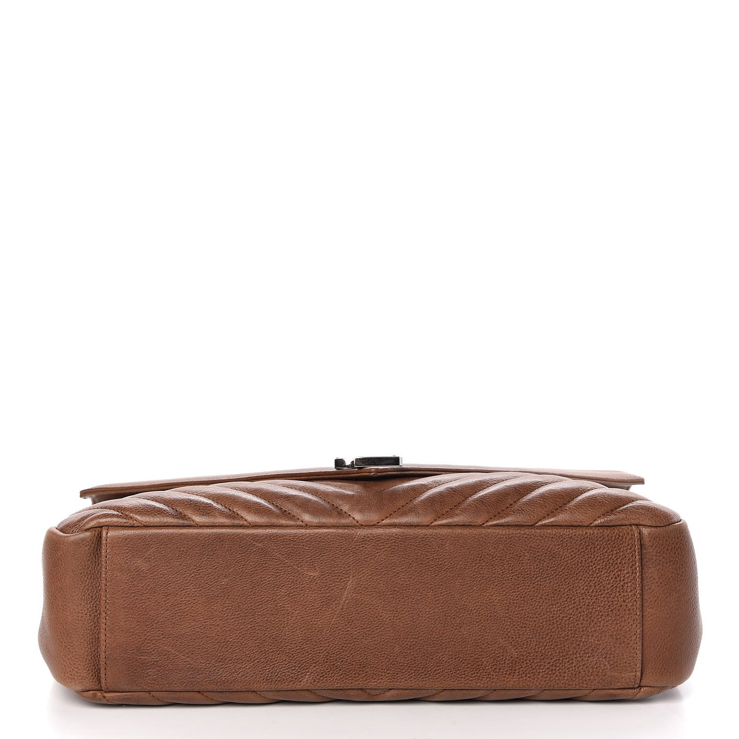 Calfskin Matelasse Chevron Monogram Large College Bag Cognac