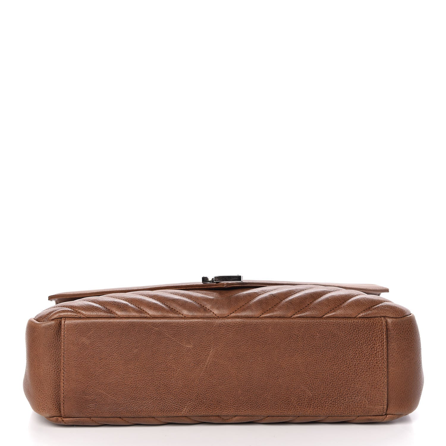 Saint Laurent Calfskin Matelasse Chevron Monogram Large College Bag Cognac 11 of 17