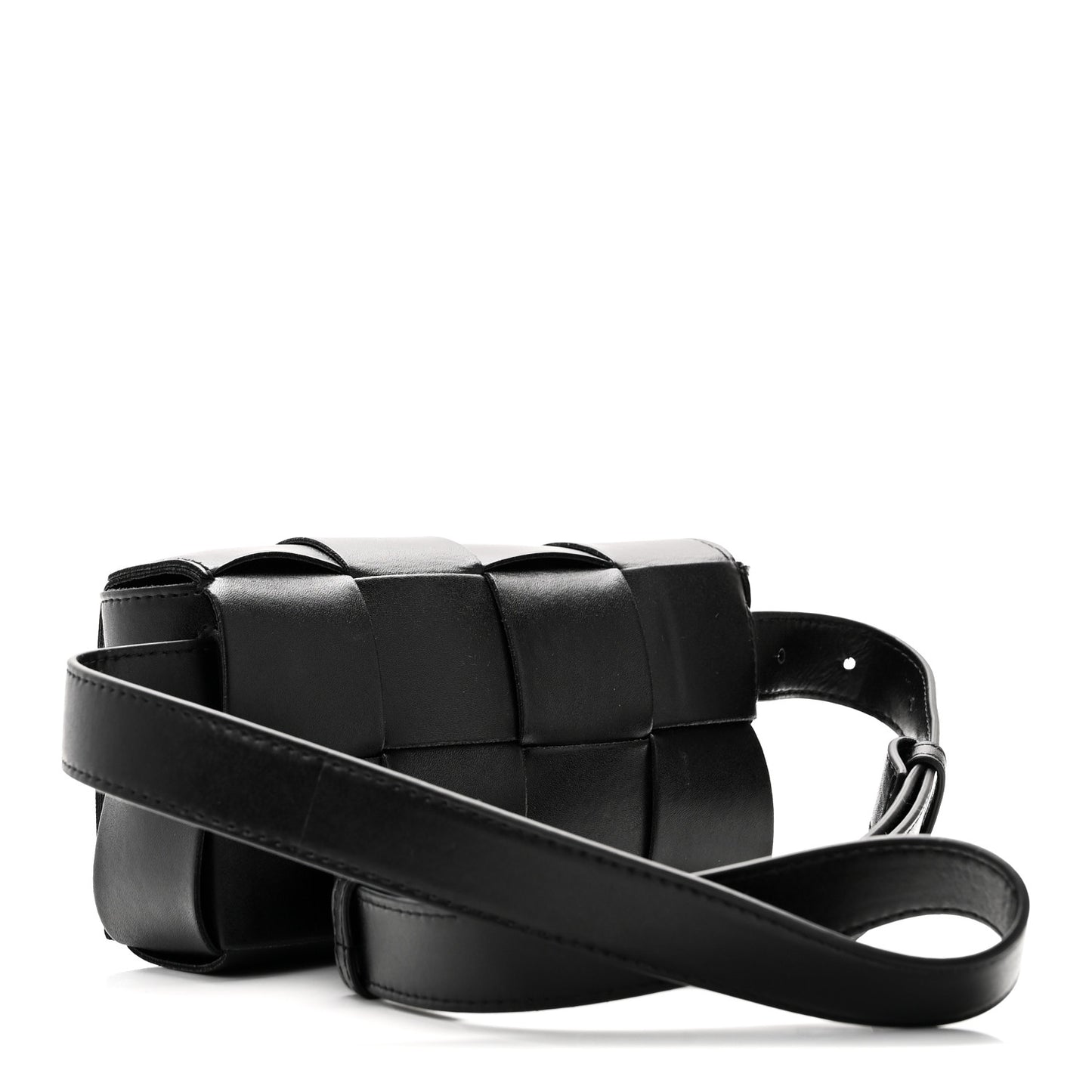 Nappa Maxi Intreccio The Belt Cassette Bag Black