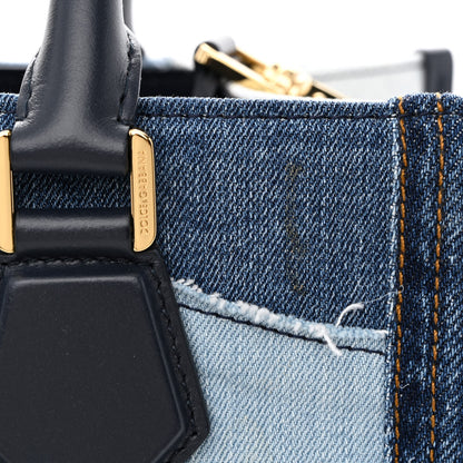 Dolce & Gabbana Calfskin Denim Patchwork Logo Shopper Tote Blue 12 of 12