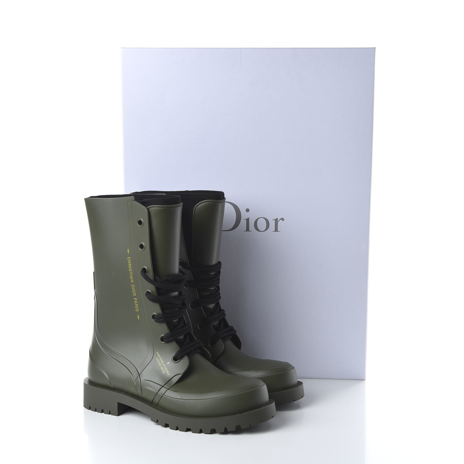 Christian Dior Rubber Diorcamp Low Boots 37 Military 7 of 7