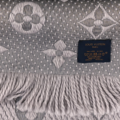 Louis Vuitton Wool Silk Logomania Scarf Pearl Grey 3 of 3