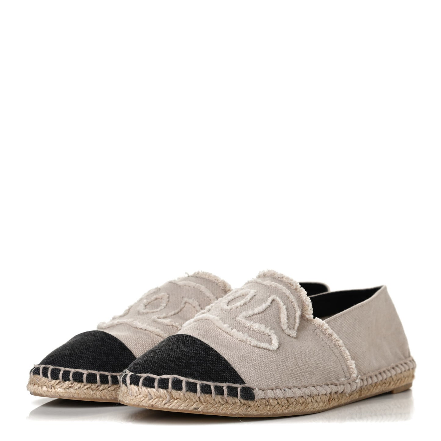 Canvas CC Espadrilles 39 Beige Clair Black