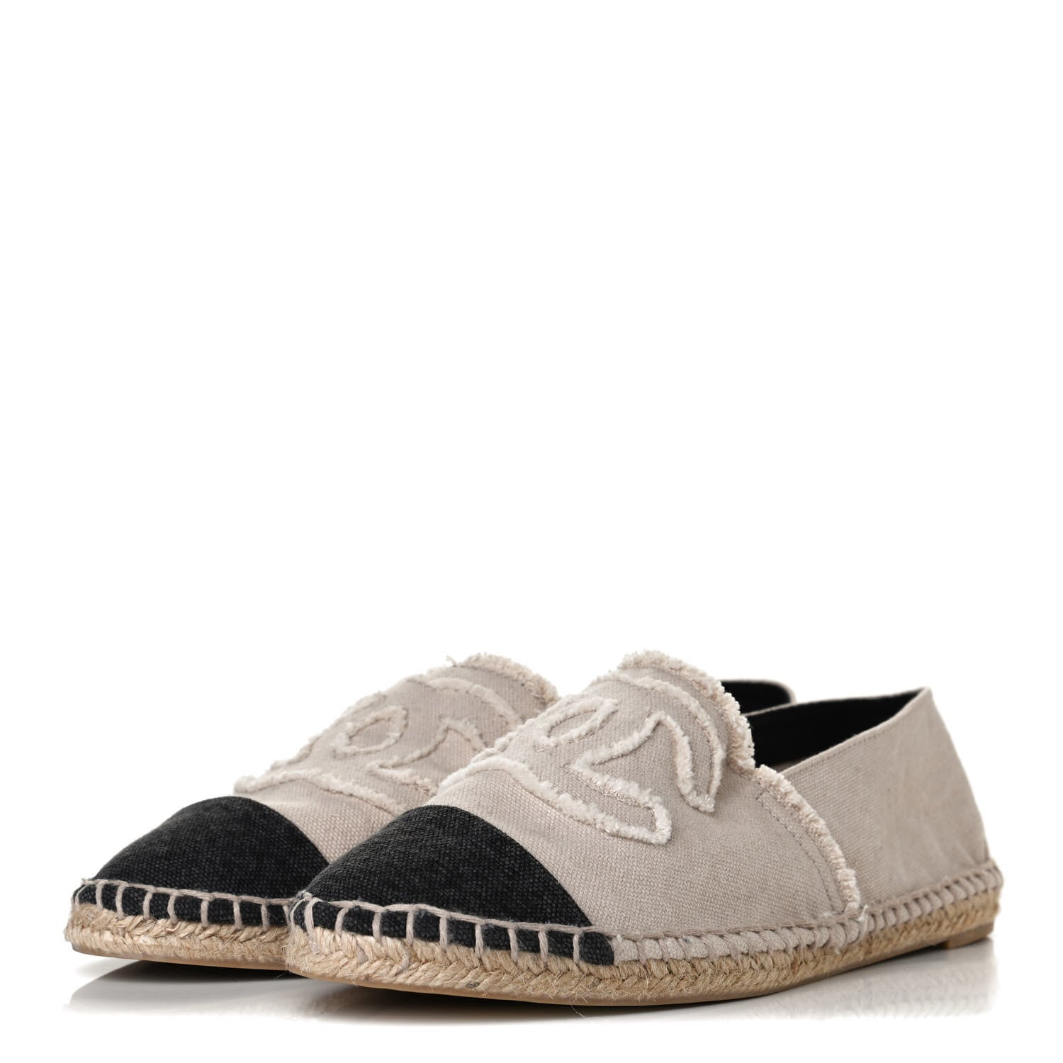 Chanel Canvas CC Espadrilles 39 Beige Clair Black 3 of 11