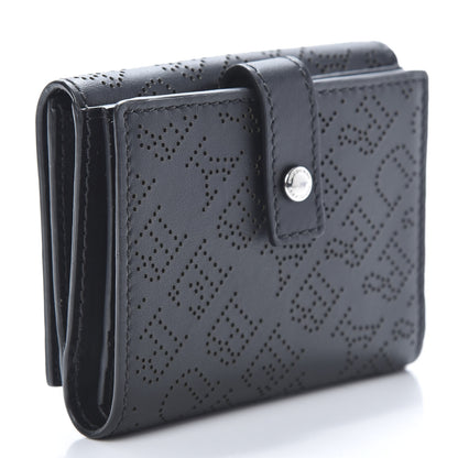 Burberry Calfskin Perforated Compact Wallet Black 3 of 9