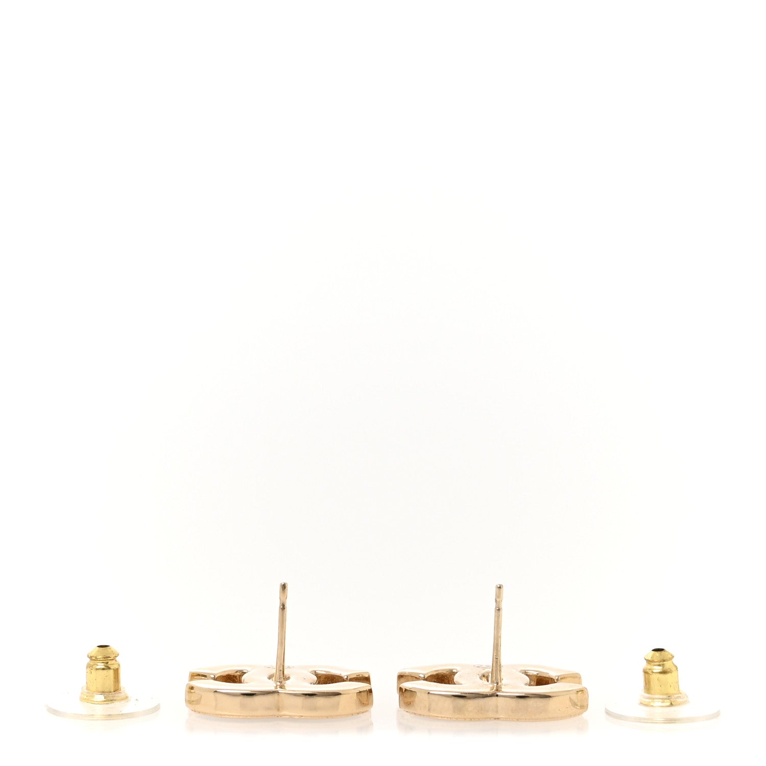 Chanel Metal Enamel CC Earrings Black Gold 3 of 5