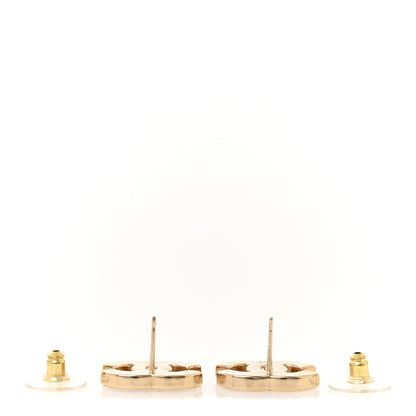 Chanel Metal Enamel CC Earrings Black Gold 3 of 5